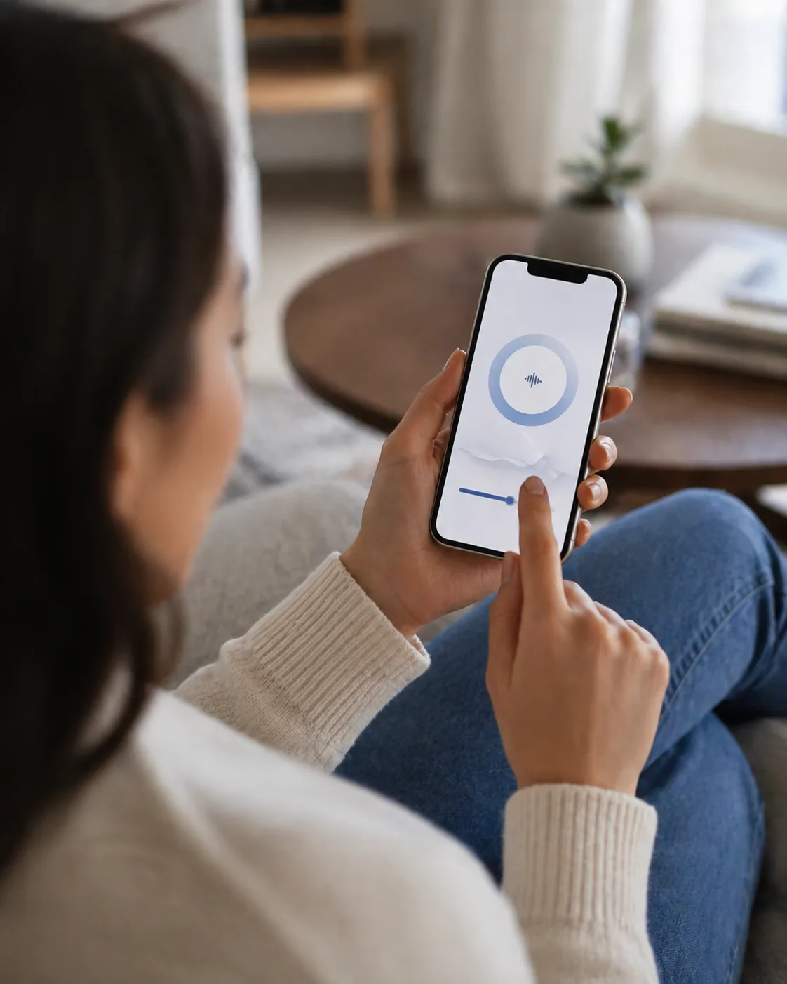 Patient completing the screener on a mobile device